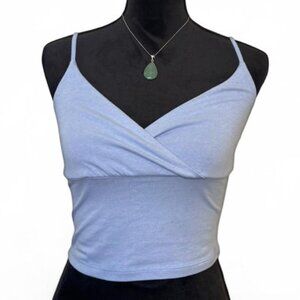 Light blue wrap top with adjustable straps #croptop #summer #wraptop #y2k